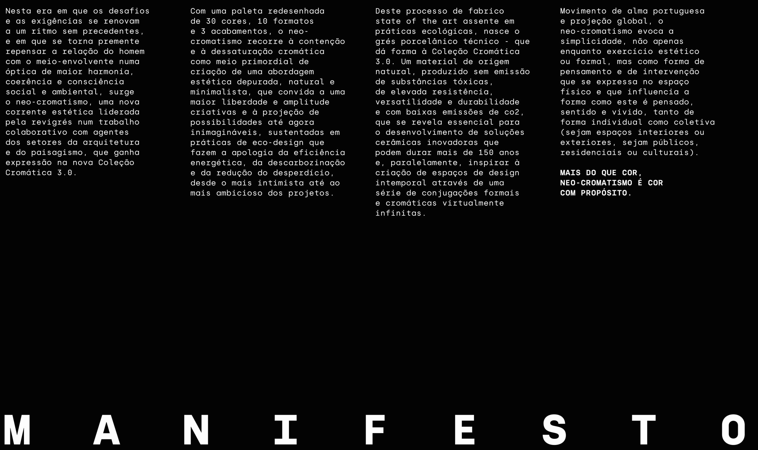 Colecção Cromática Manifesto
